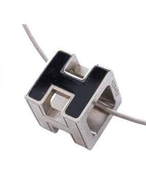 Hermes Necklace Cage Ash Cube Stainless Steel